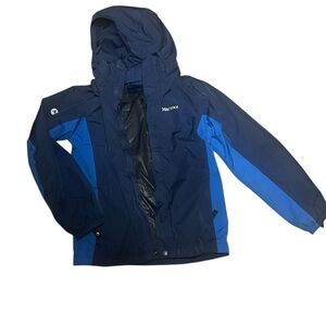 Marmot Boys Waterproof Hooded Jacket – Navy/Blue – Youth M